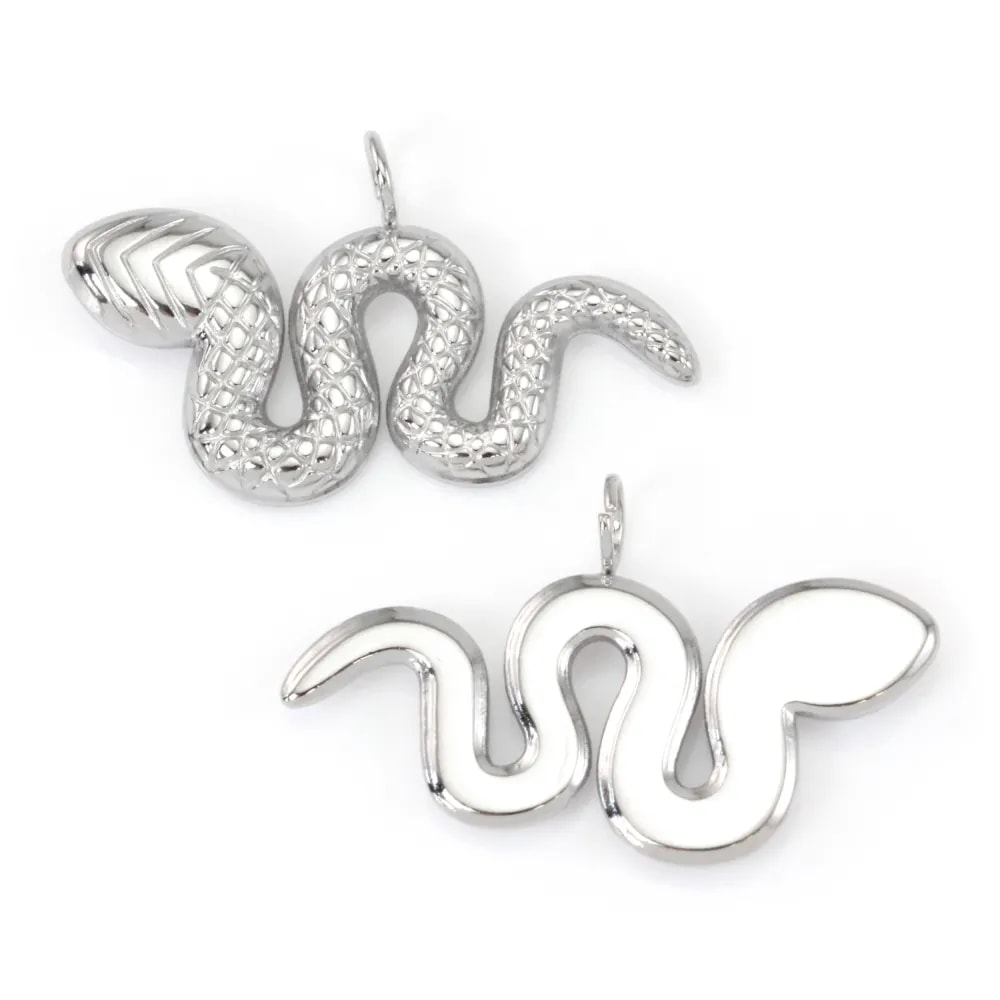 Serpente Inciso Acciaio Inox | Ciondolo Fantasia | Fornitore Gioielli