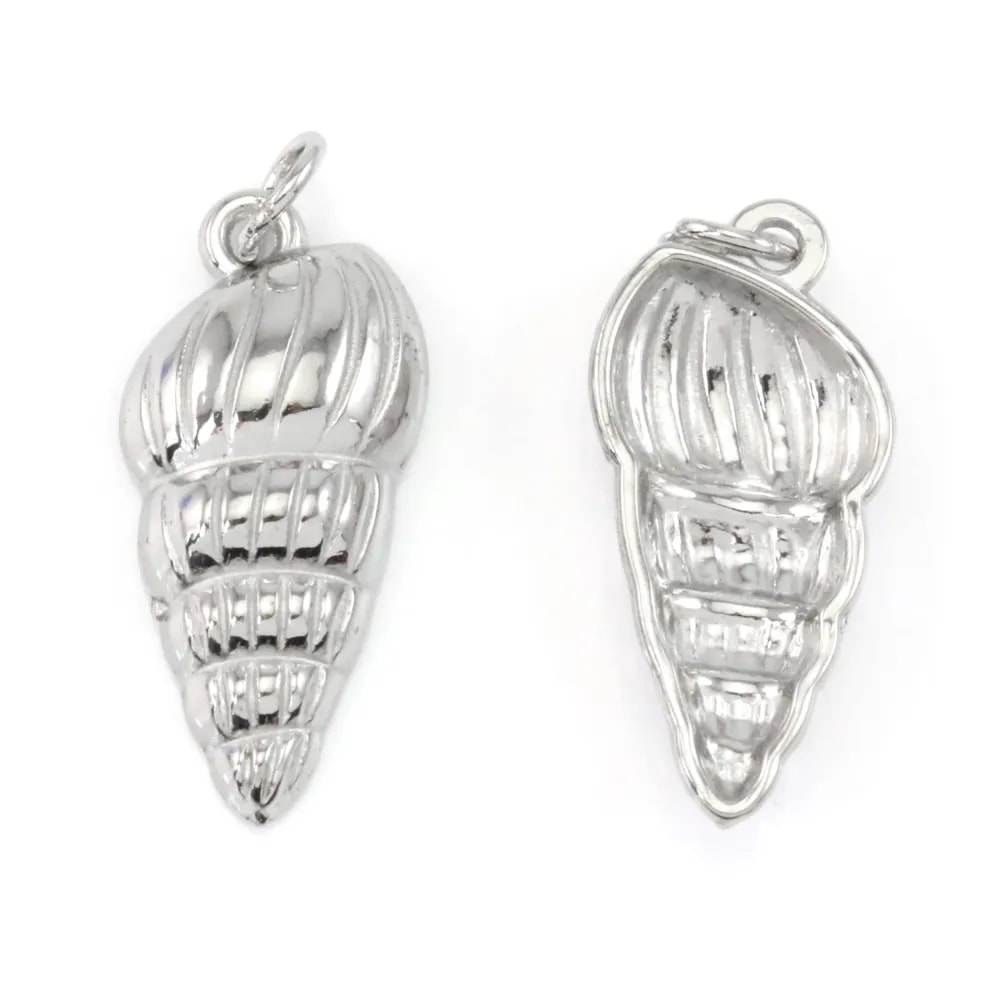 Pendentif coquillage bulot 10x22mm - Acier Inox 304 x 1pc