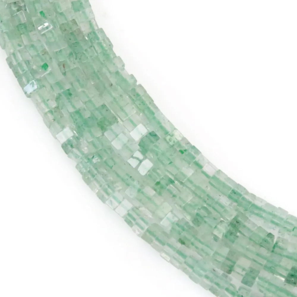 Perla di Quarzo Avventurina Verde 1x1.5mm | Perla Lamella Quadrata Naturale
