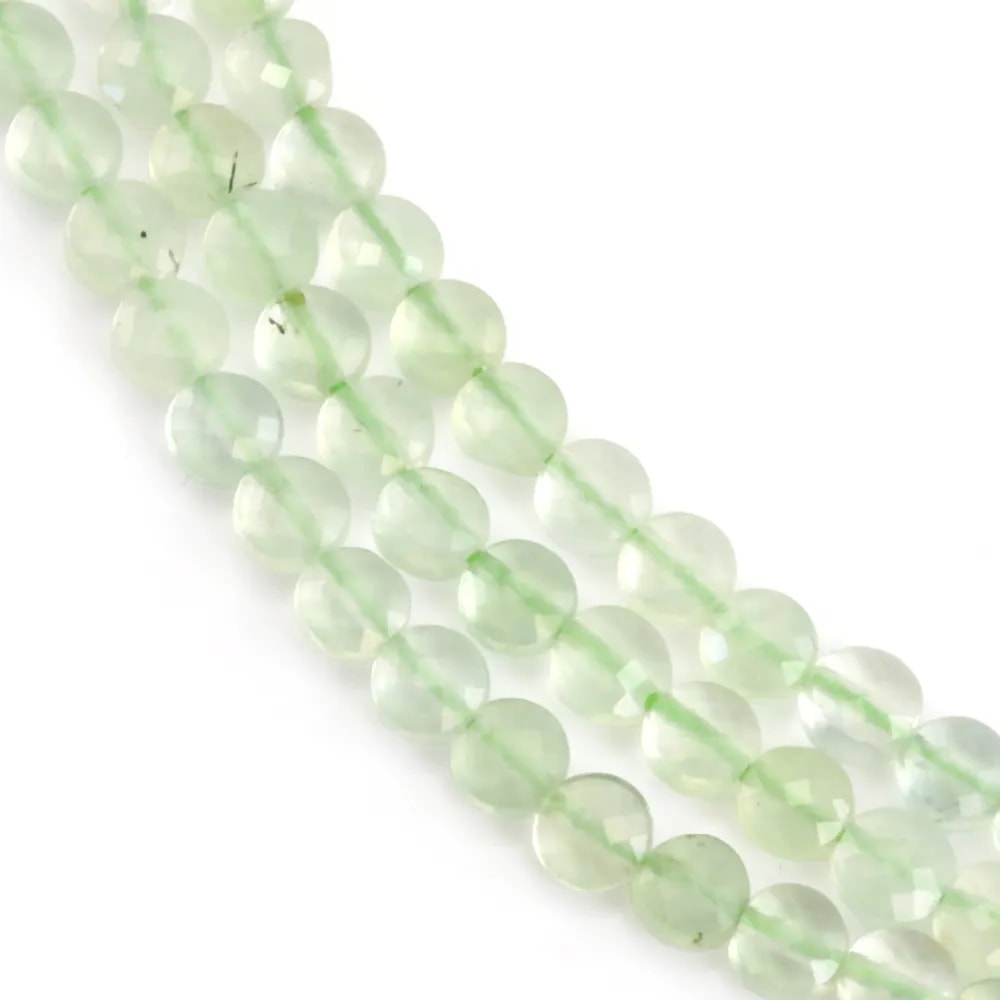 Perla Rotonda Piatta Prehnite 4mm | Grossista di Pietre Semipreziose