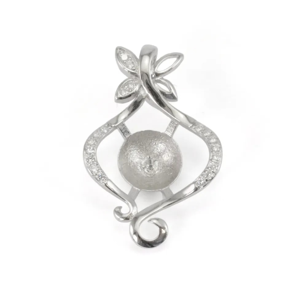 Bail Goccia Foglie Argento 925 | Perla Semiforata