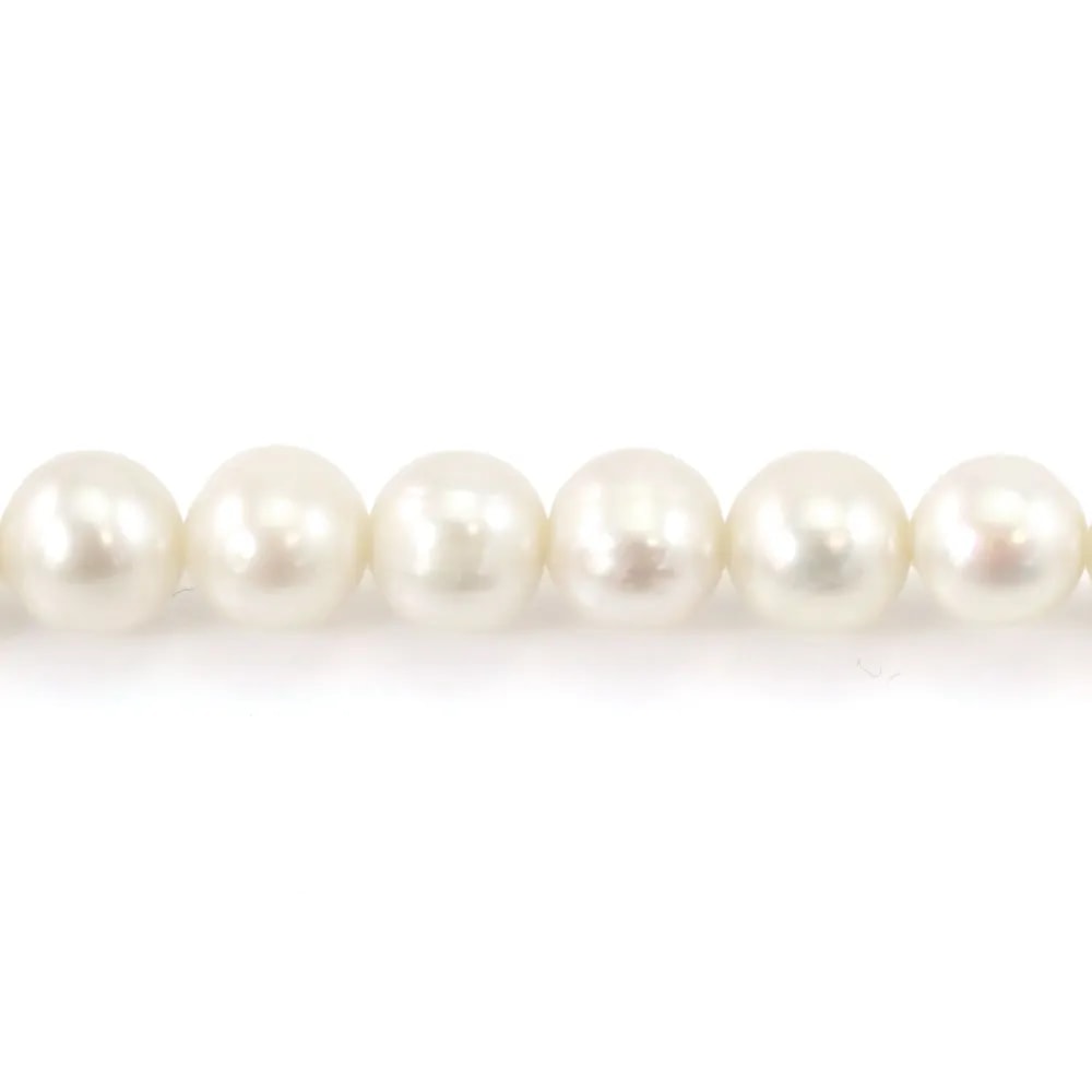 Perla cultivada de agua dulce semi-redonda 8mm | Collar de perla natural