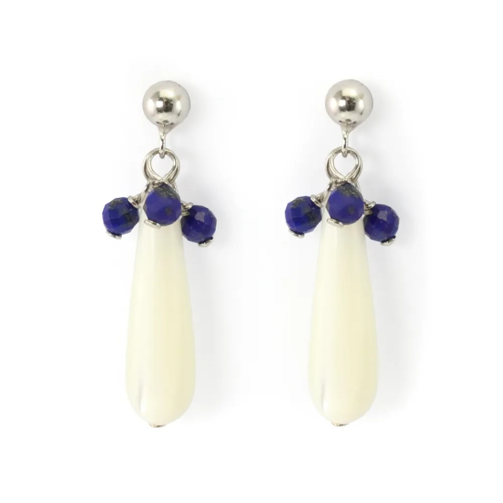 925 Sterling Silver & Mother of Pearl Earrings x 2pcs, presente a oferecer