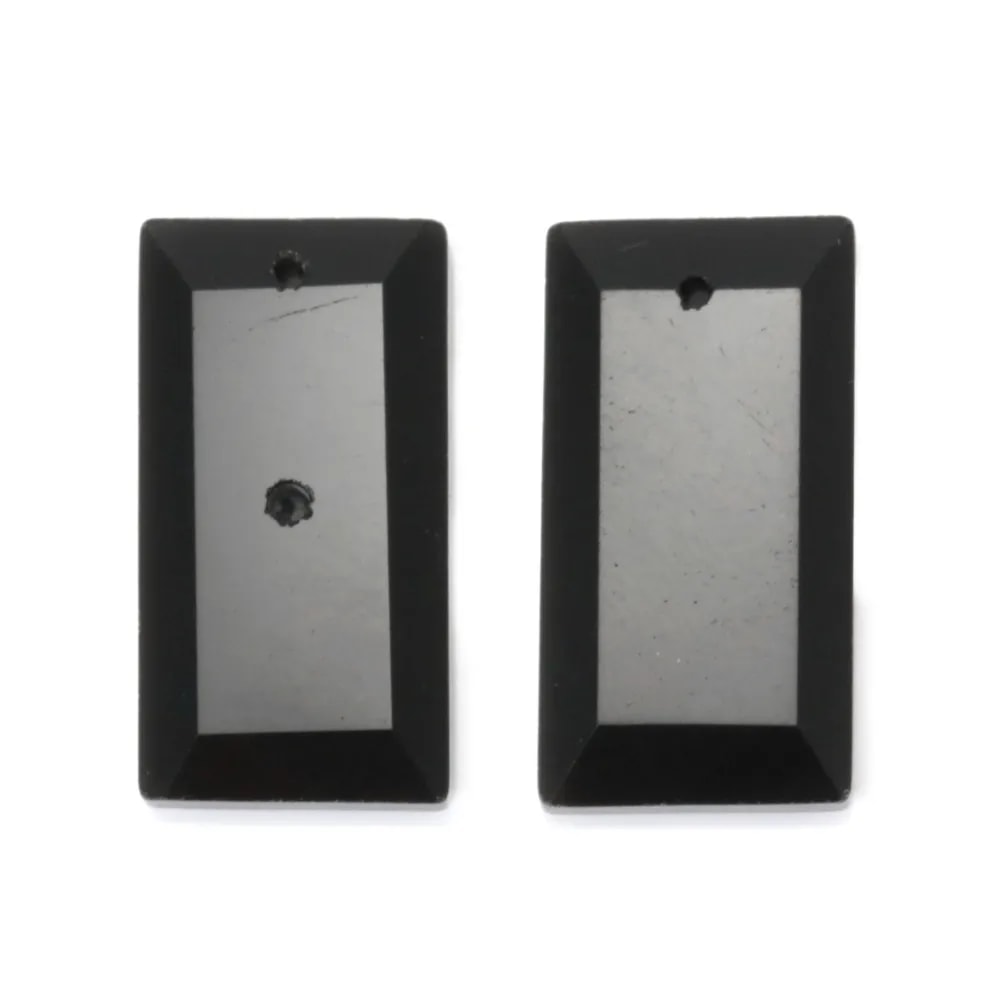 Rechteckiger Obsidian-Anhänger (zum Fassen) 13x25mm