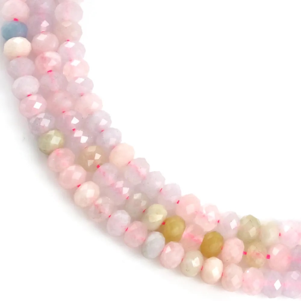 Beryll - Aquamarin & Morganit facettierte Scheibe 4x6mm | Perlenschmuck