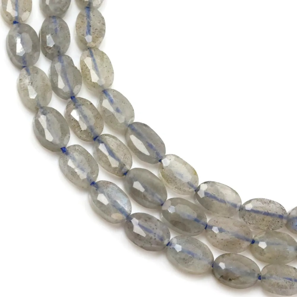 Labradorit Perle Oval Facettiert 4x6mm | Schmuck Halbedelstein