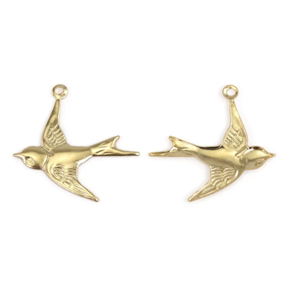 Breloque oiseau hirondelle 18mm - Gold Filled x 1pc