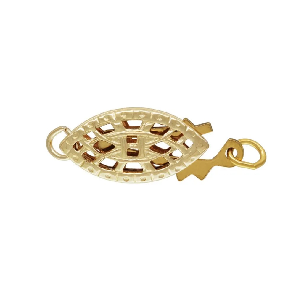 Fermoir à clipser ovale filigrané 6x12mm - Gold Filled x 1pc