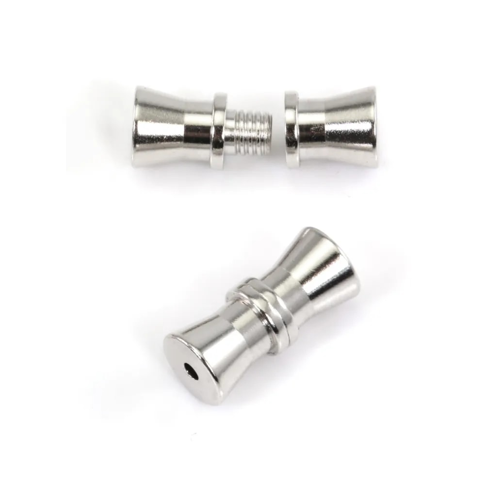 Screw tube clasp 4x10mm - Rhodium-plated 925 silver x 1pc