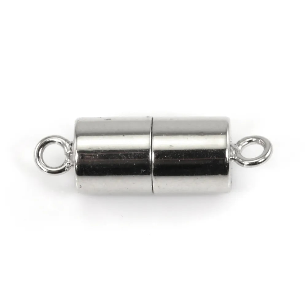 Zylinderverschluss Magnetisch Silber 925 Rhodiniert | Schmuckkomponenten