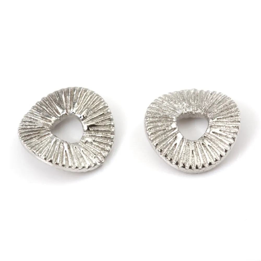 Texturierte Rondele 6mm 925 rhodiniertes Silber |Schmuckherstellung