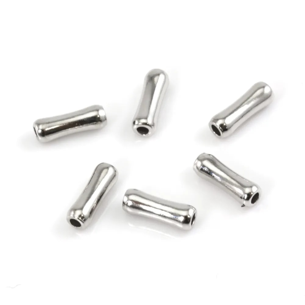 925 Rhodium-Plated Silver Bamboo Tube Bead | Jewelry Components