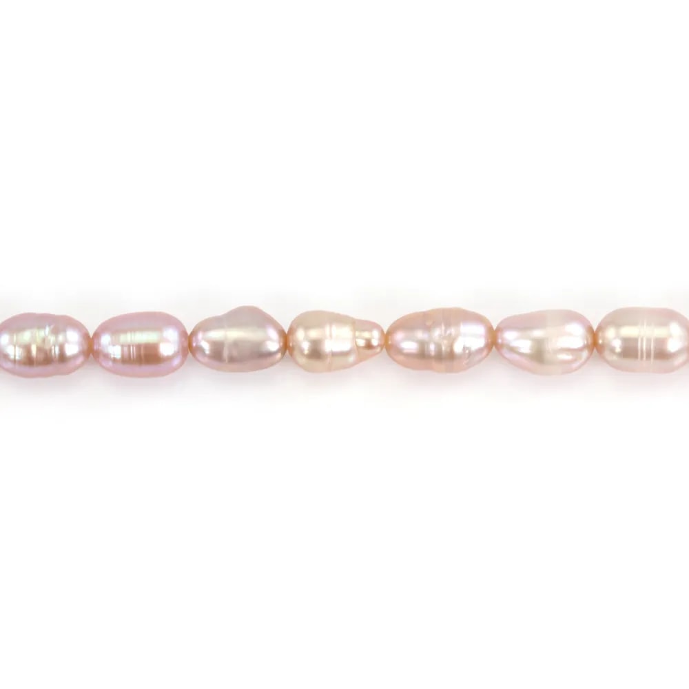 Perle coltivate d'acqua dolce, malva, oliva, 4x6mm