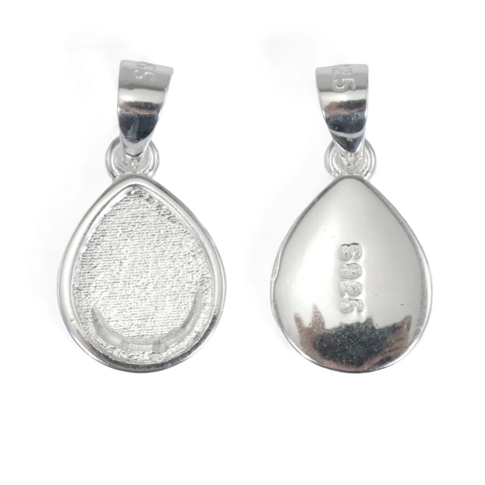 Pendentif pour cabochon goutte 8x10mm - Argent 925 x 1pc