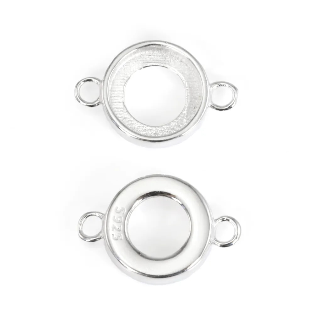 Intercalaire pour cabochon rond 8mm - Argent 925 x 1pc