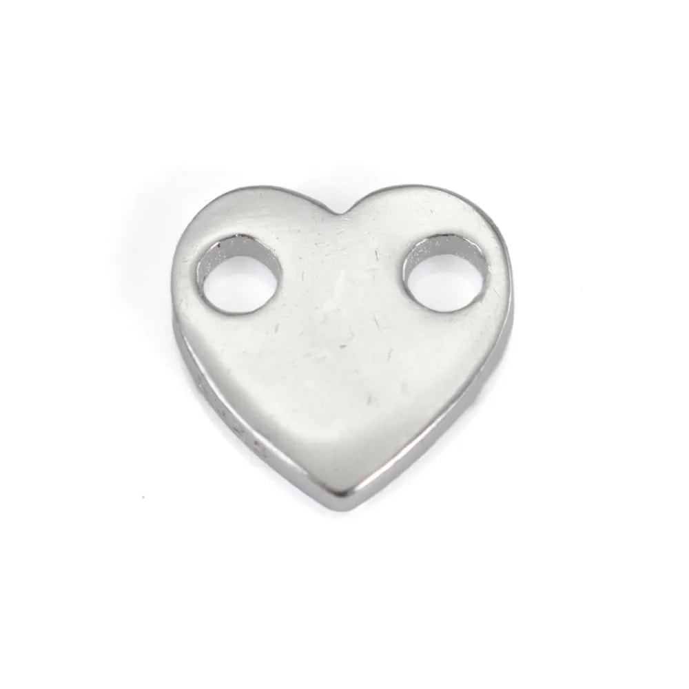 Intercalaire coeur 2 trous 8mm - Argent 925 x 1pc