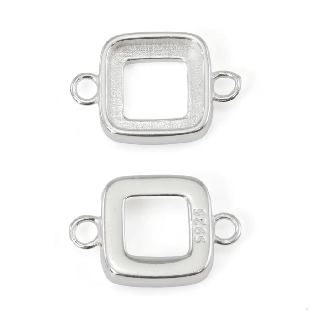 Abstandhalter Silber 925 Cabochon Quadratisch 8mm | Lieferanten Zubehör