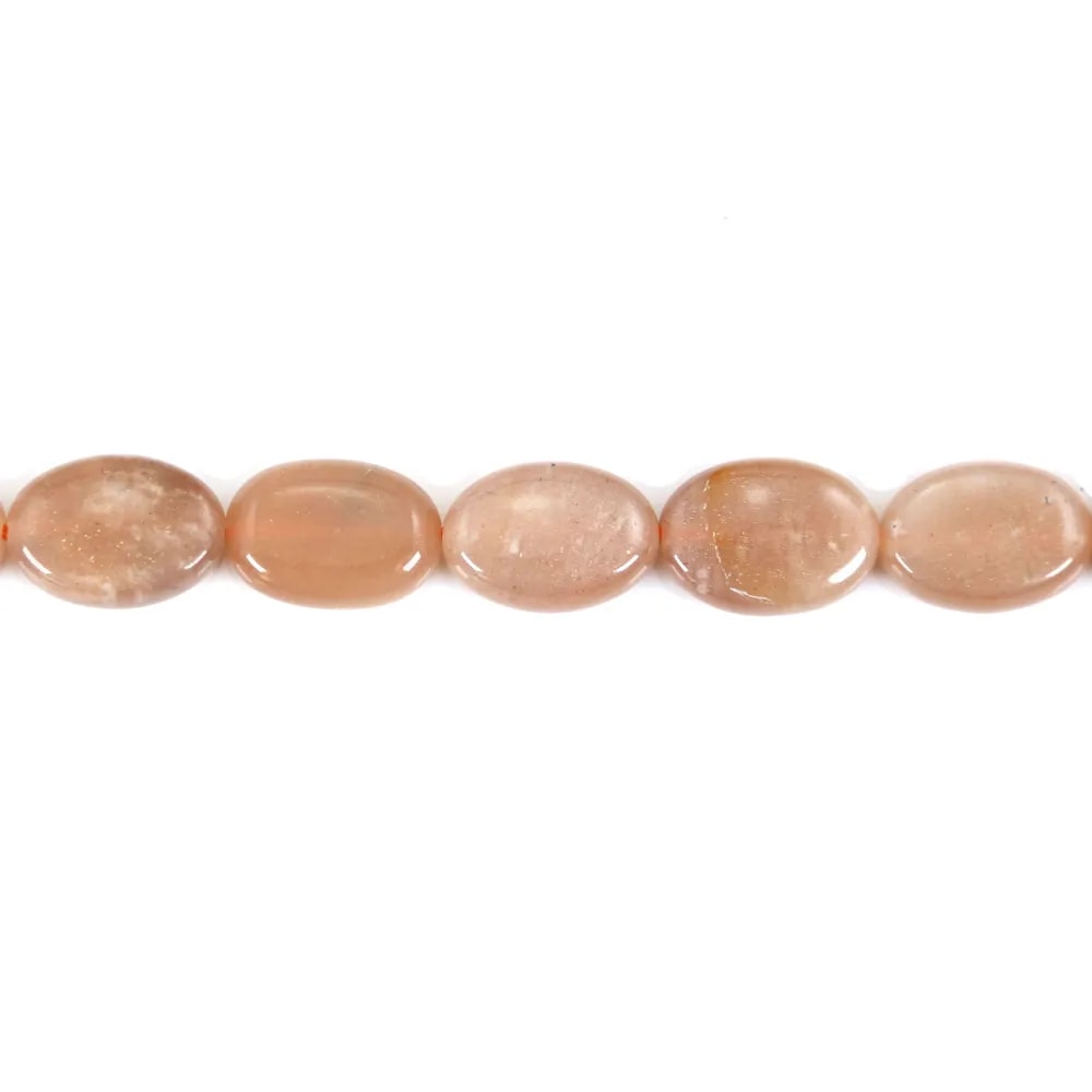 Pedra da lua laranja oval 10x14mm x 40cm