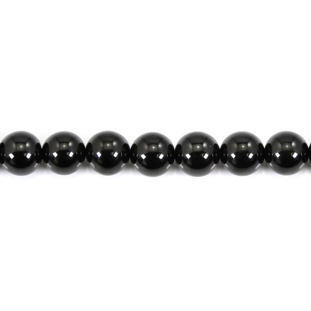 Runder schwarzer Spinell 8mm x 40cm