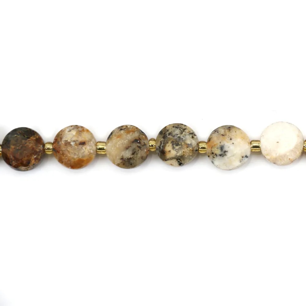 Opale Dendritica rotonda piatta sfaccettata 8mm - Perle Gioielli