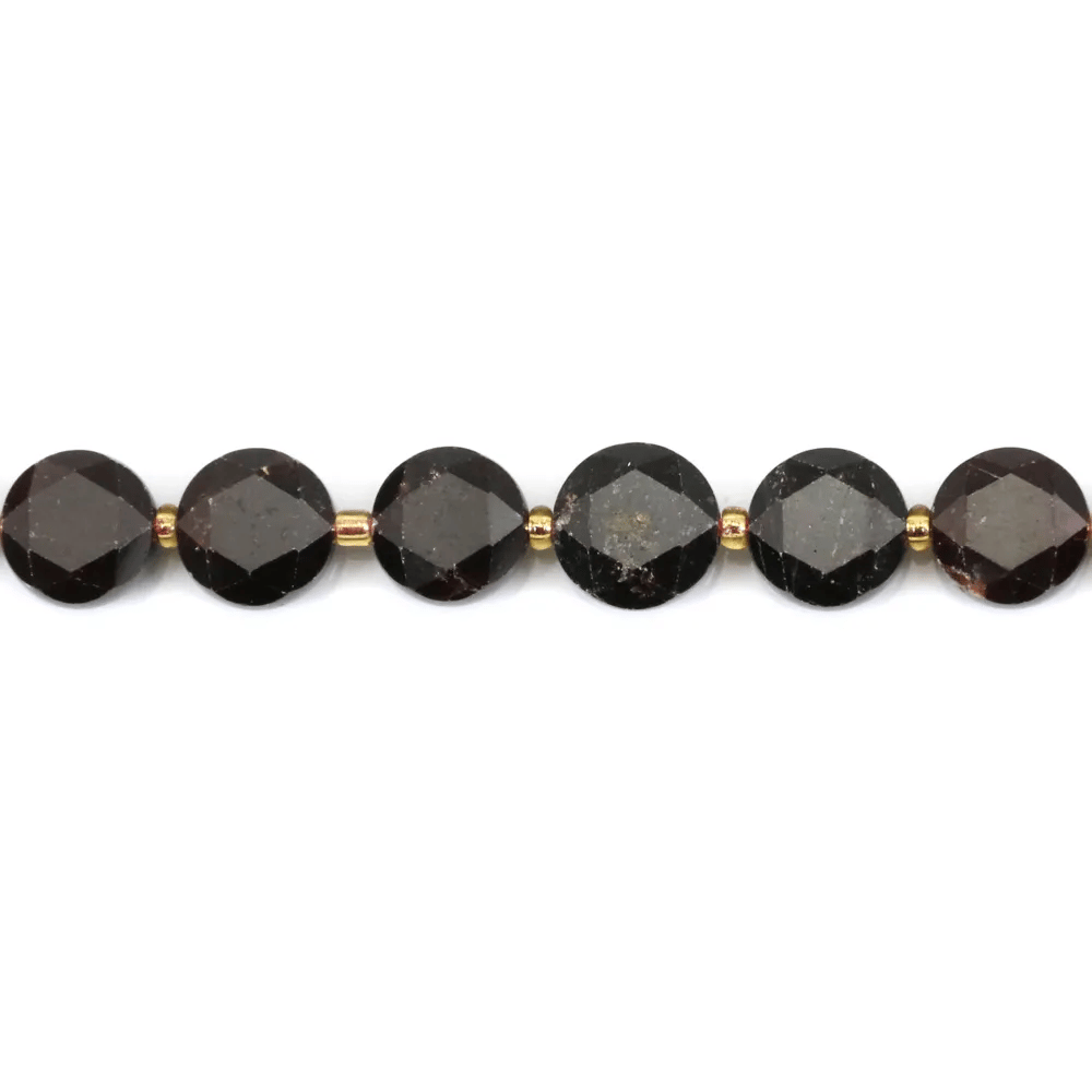 Grenat rond plat facetté 8.5mm x 38cm (39pcs)