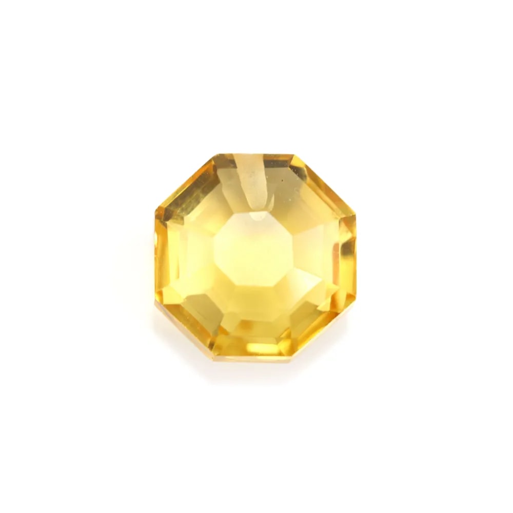 Citrine octogonale facetté semi-percée 8mm x 1pc