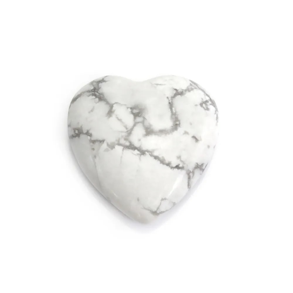 Ciondolo Howlite cuore semi forato 25mm x 1pc