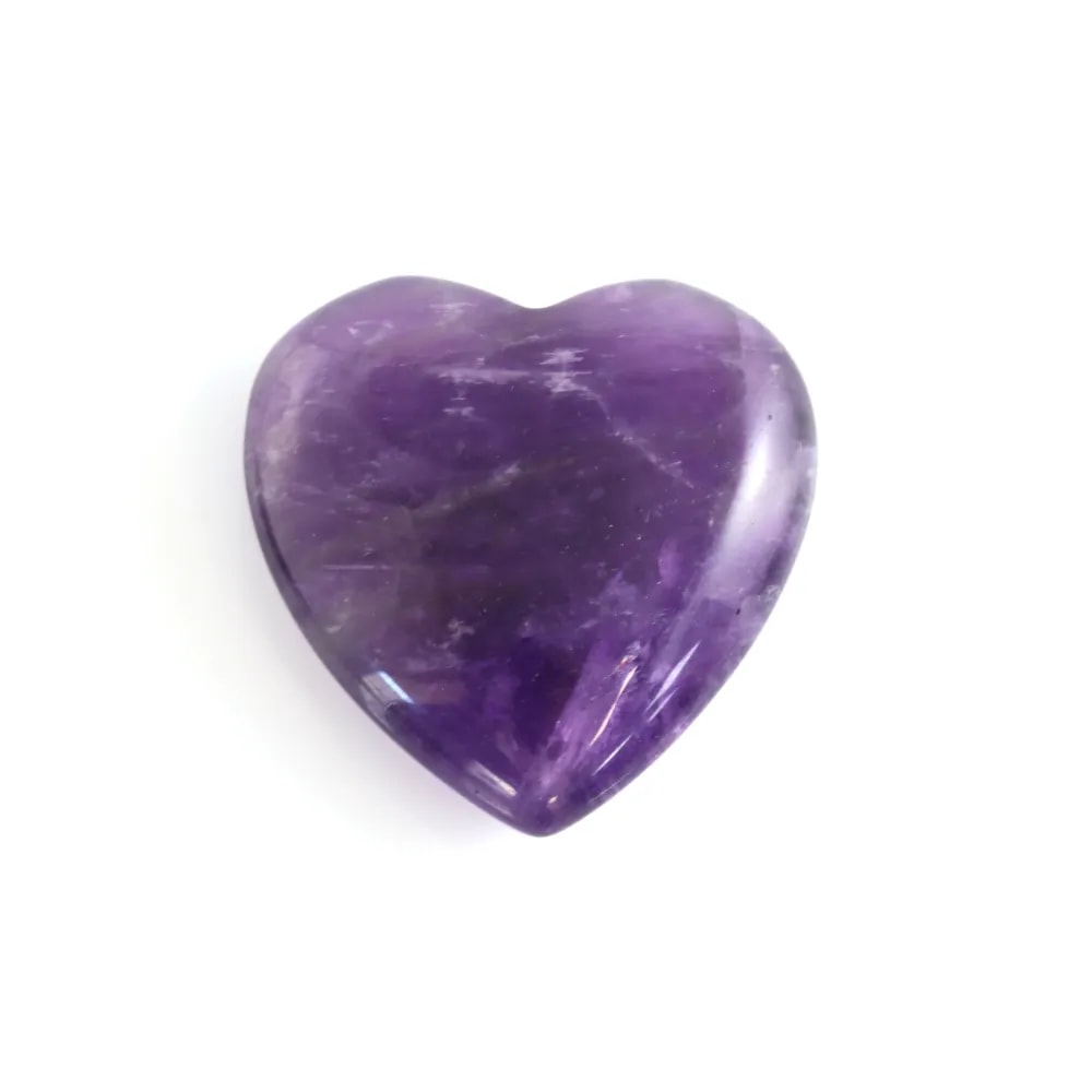 Amethyst heart pendant semi-drilled 25mm x 1pc