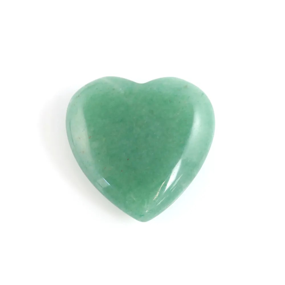 Pendentif Aventurine coeur semi percé 25mm x 1pc