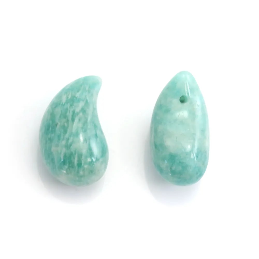 Amazonite del Perù goccia semi forata 10x20mm x 1pz