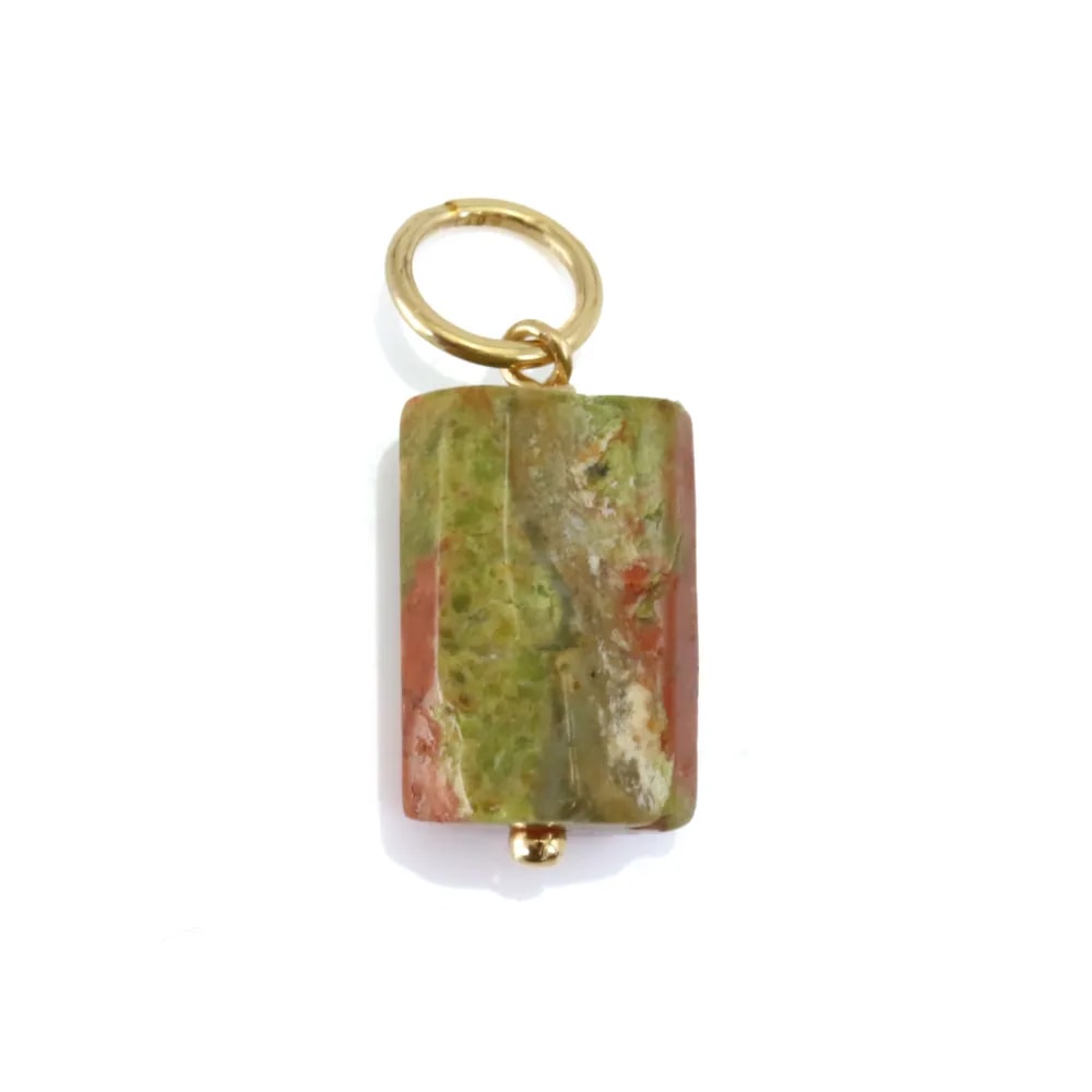 Pendentif Unakite baroque - Gold Filled x 1pc