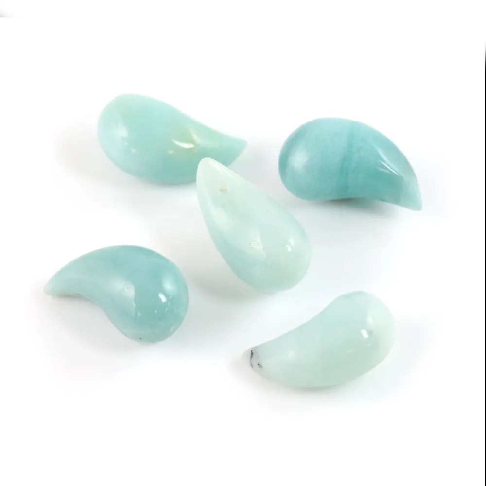 Amazonite drop semi-drilled 10x20mm x 1pc