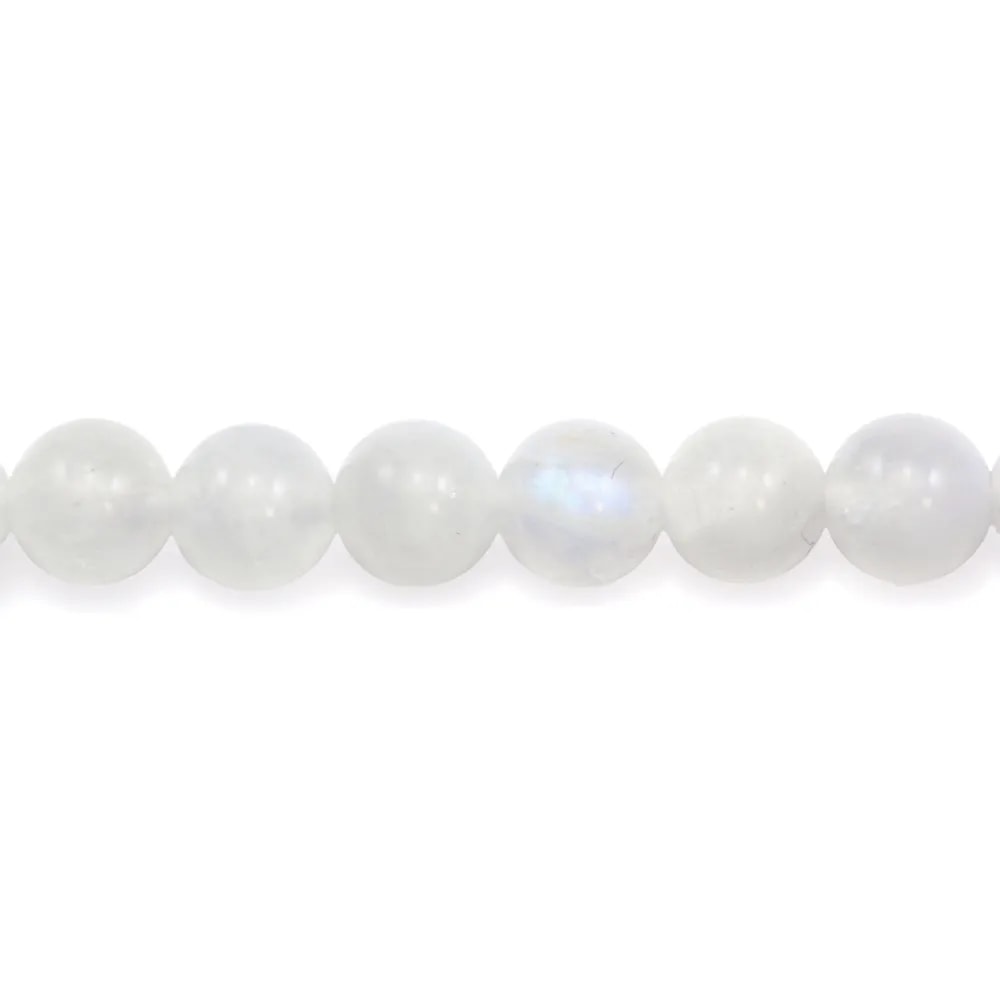 Piedra de luna, de forma redonda, tamaño 6mm x 6 pcs