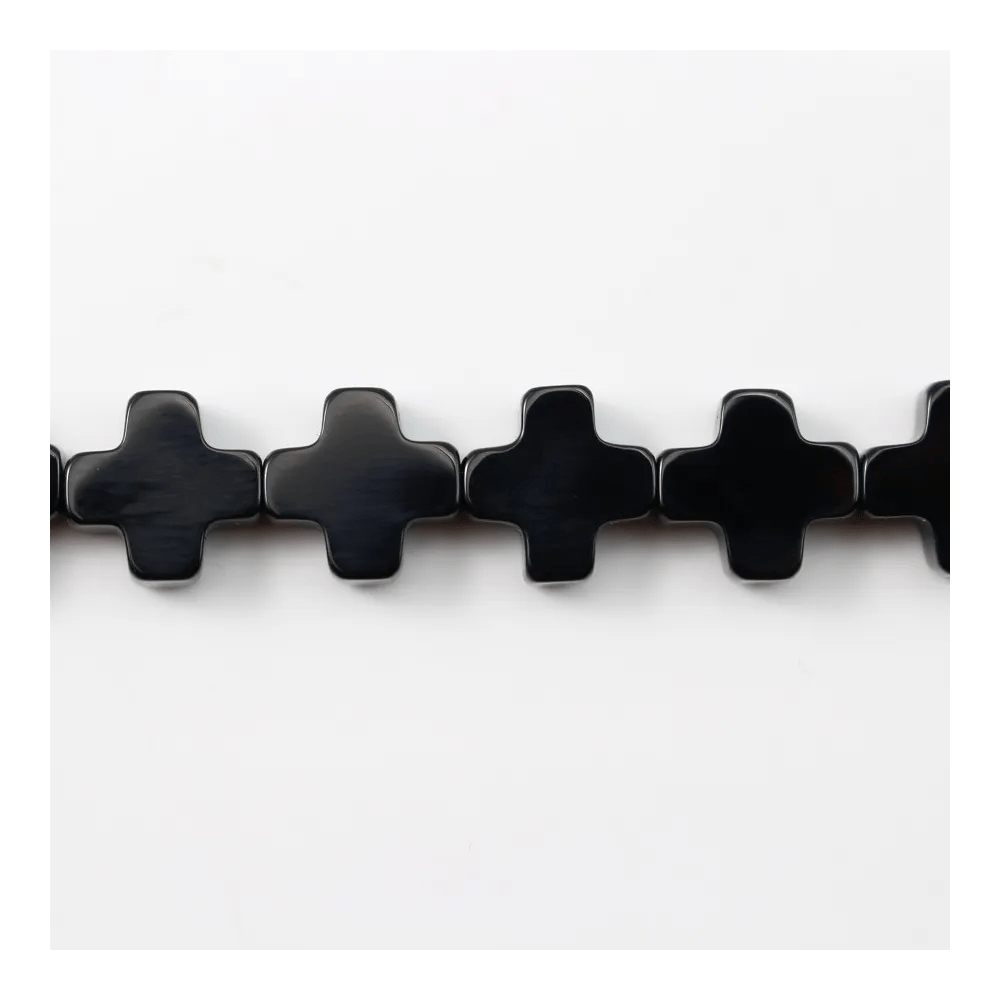 Onyx preto cruz 10mm x 39cm