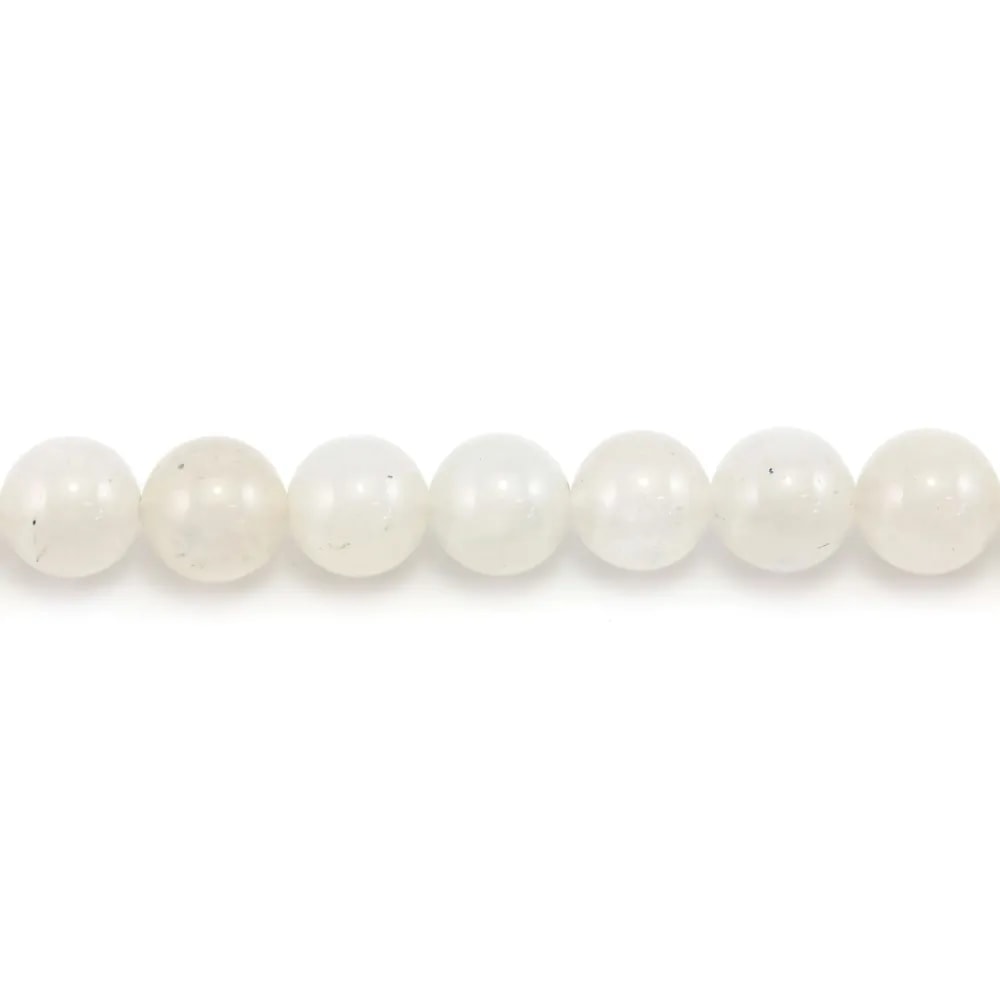Pierre de lune ronde 10.5mm qualité A x 39cm
