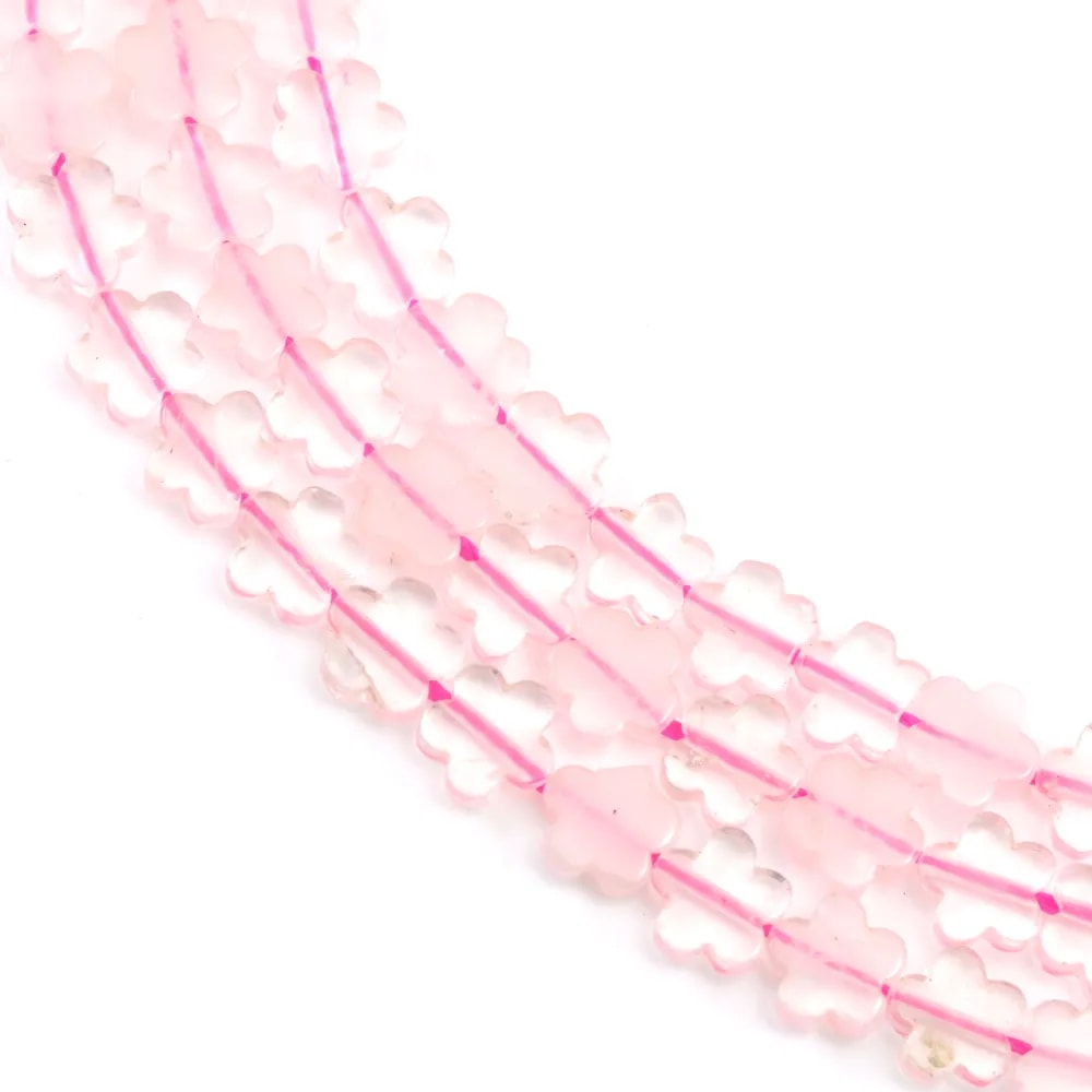 Quartz rose fleur 6mm x 38cm