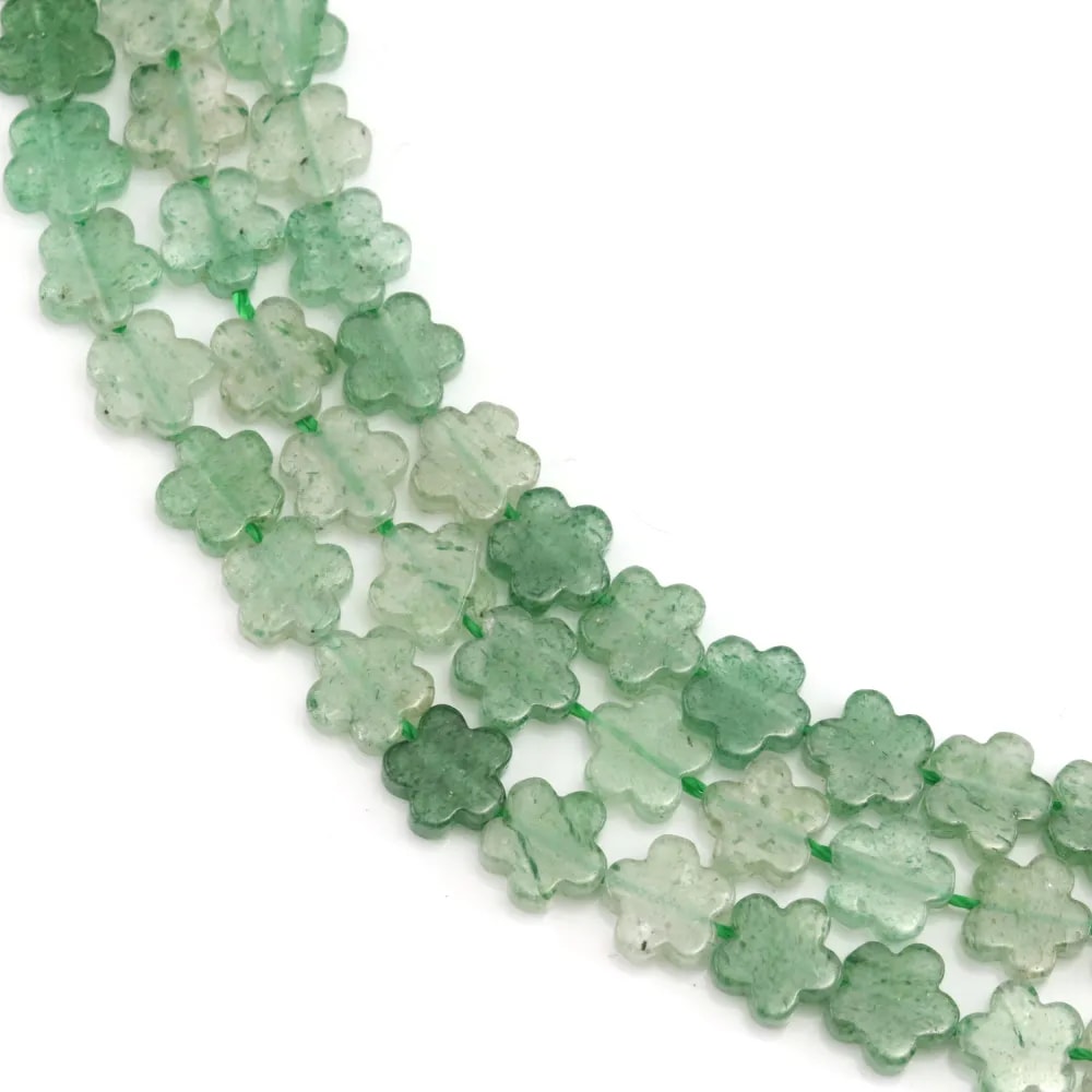 Quartz Aventurine (Green Strawberry) heart 6mm x 38cm