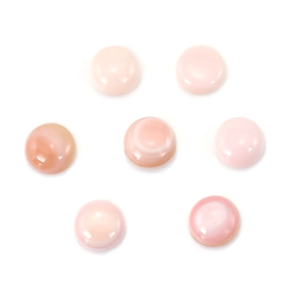 Runder rosa Lambi-Cabochon 5mm x 2 Stück