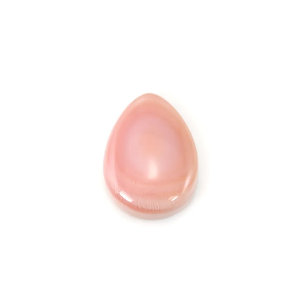 Cabujón Concha rosada gota 10x15mm x 1pc