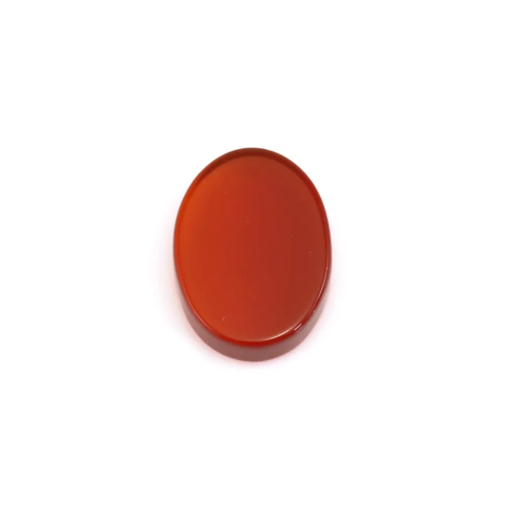 Cabochão de Ágata vermelha oval plana 6x8mm x 2pcs