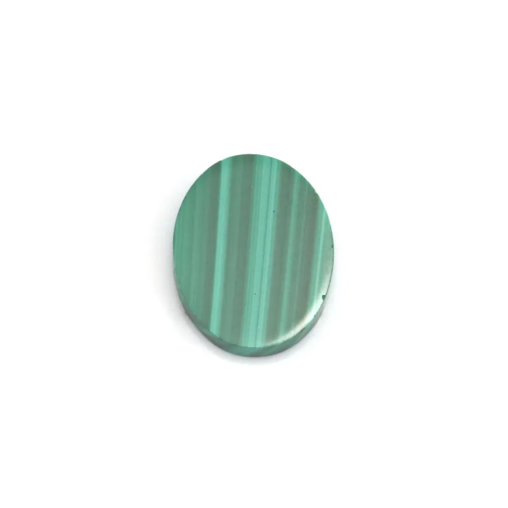 Cabujón de Malaquita ovalada plana 8x10mm x 1pc