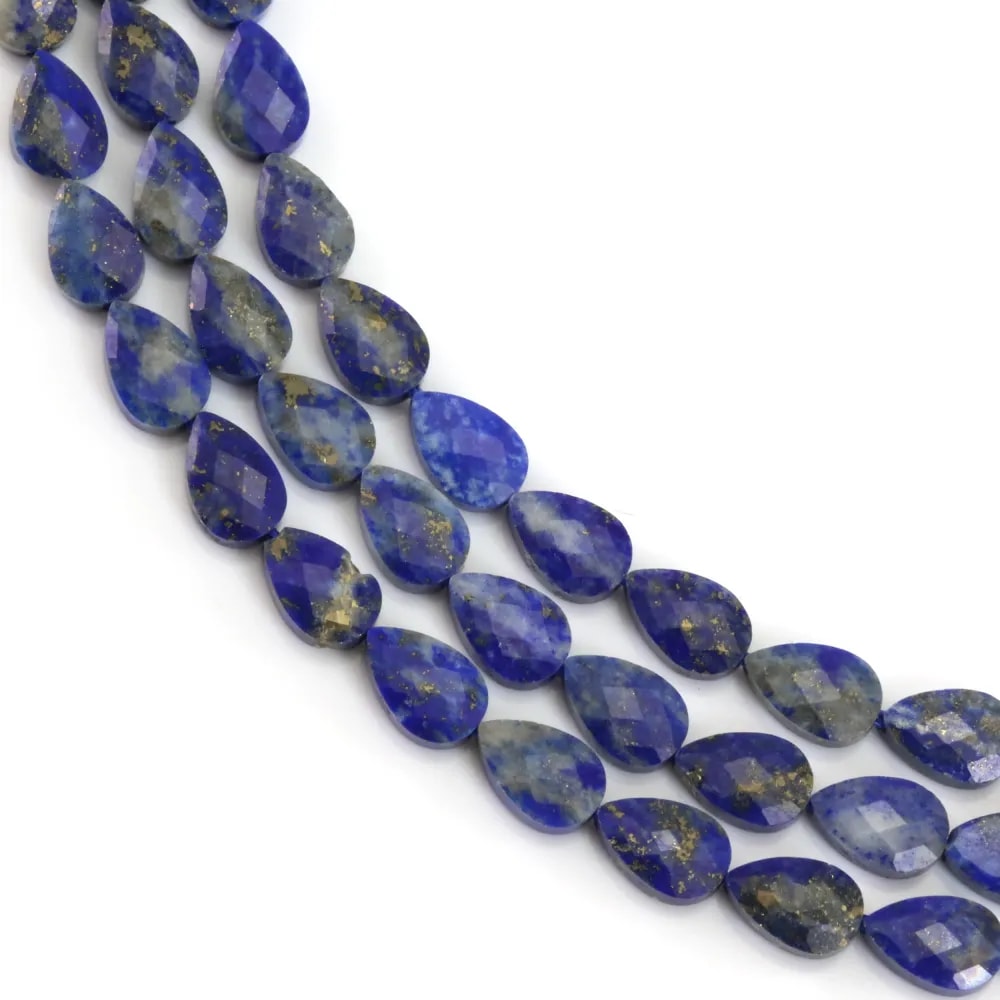 Lápiz Lazuli gota facetada 4x6mm x 38cm