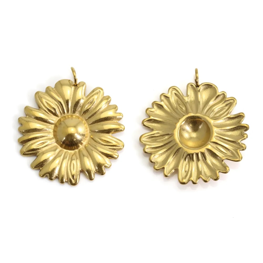 Colgante margarita 22x24mm - Acero Inoxidable 304 dorado x 1ud