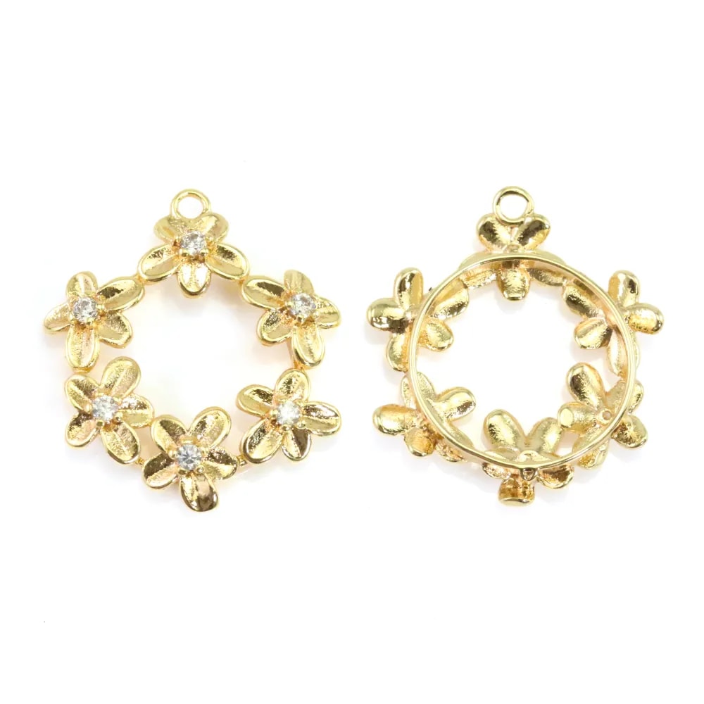 Strass-Anhänger Blumenkrone 17x19mm x 1Stk