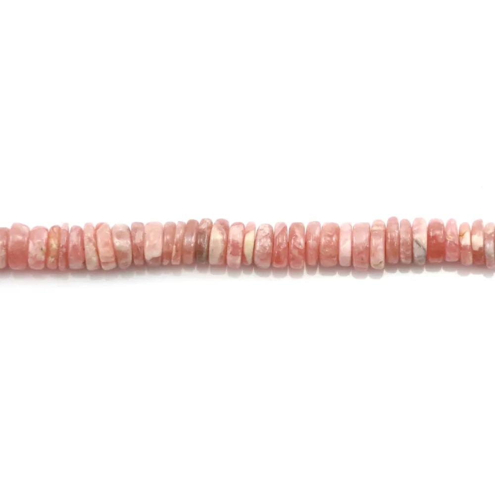Rhodochrosite rondella heishi 5-6mm x 40cm