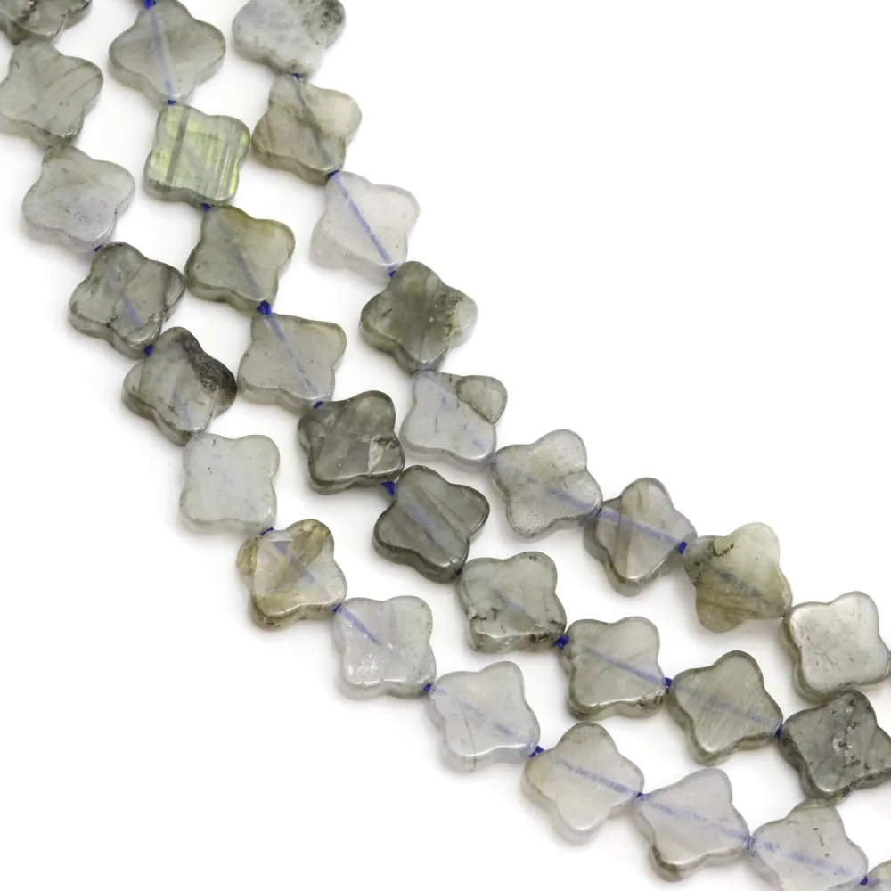 Labradorite clover 7.5mm x 38cm