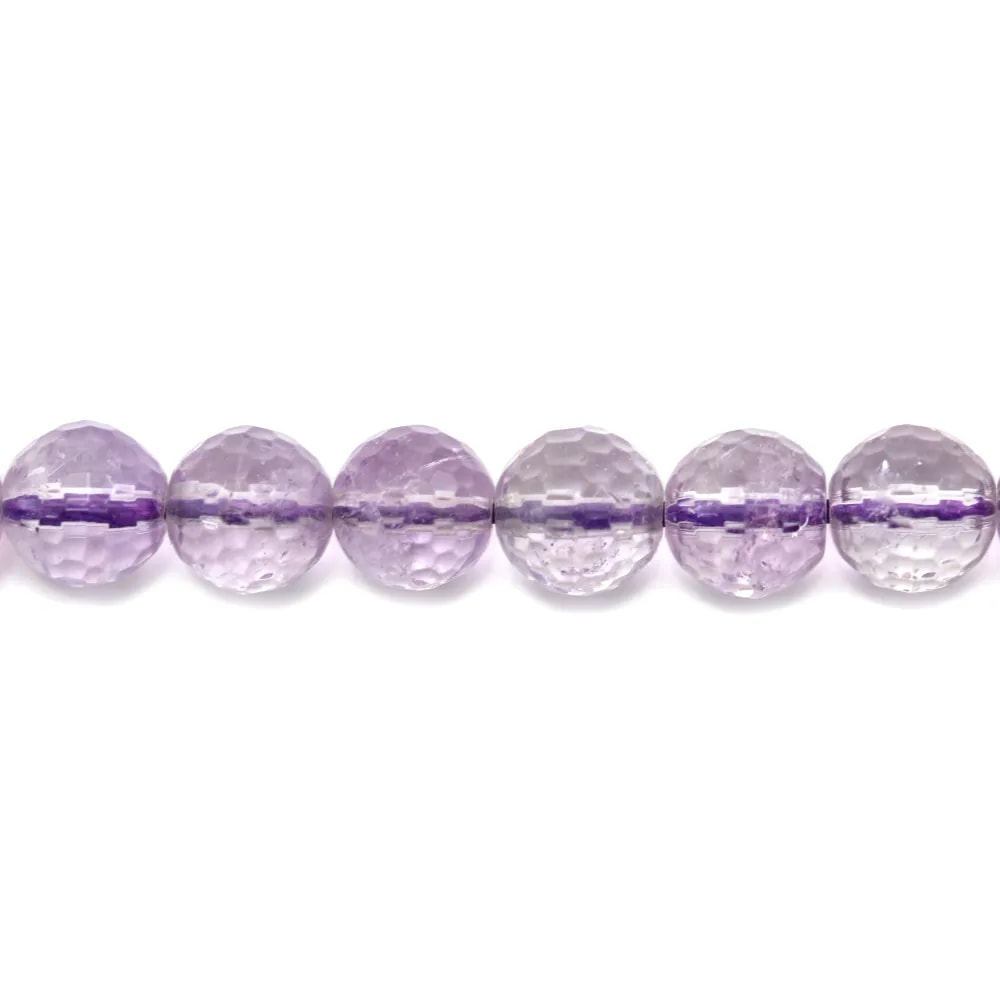 Jade, violett, facettiert rund, 6mm x 40cm