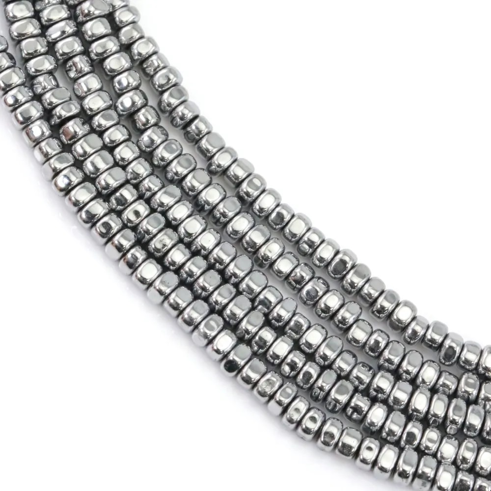 Disco barocco in ematite argentata 2.5mm x 39cm