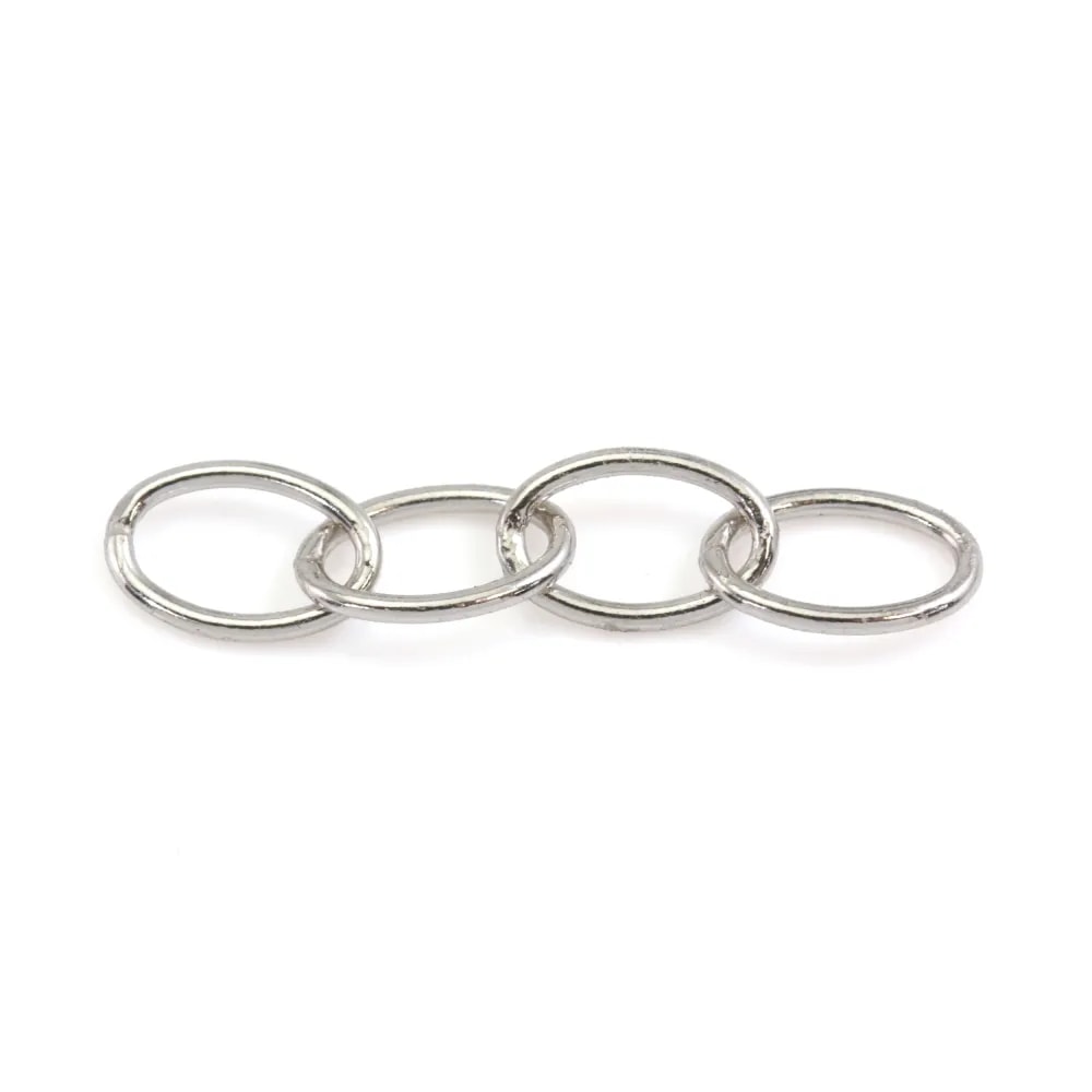 Four oval rings 4x6x18mm - Rhodium-plated 925 silver x 2pcs