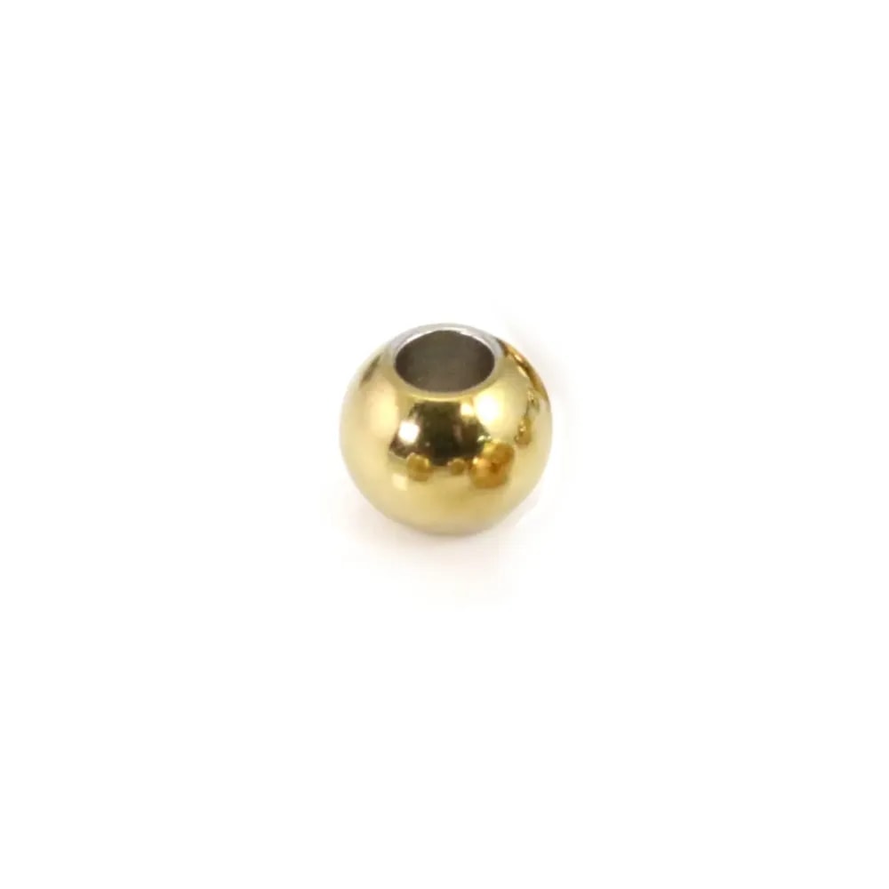 Perla rotonda 5mm - Acciaio Inox 304 dorato x 10pz